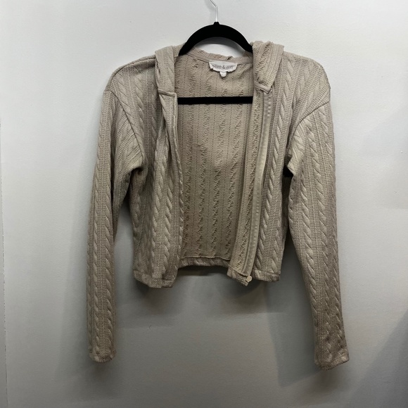 Olive & Oak Khaki Crop Hoodie Size XS - Picture 3 of 3